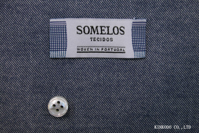 秋冬起毛素材のネイビー生地　SOMELOS　ソメロス社製生地　ポルトガル　綿100％