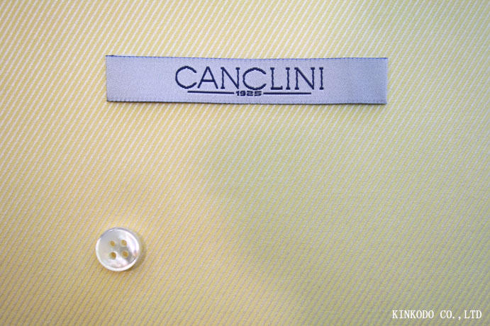イエローのソフトツイル（綾織り）生地　イタリア CANCLINI カンクリーニ社　綿１００％
